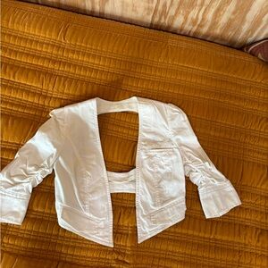 LaRok Cutout-Back Y2K Cream Bolero, Size S